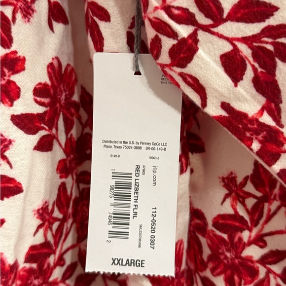 Liz Claiborne Red Floral Nightgown - Picture 2 of 5